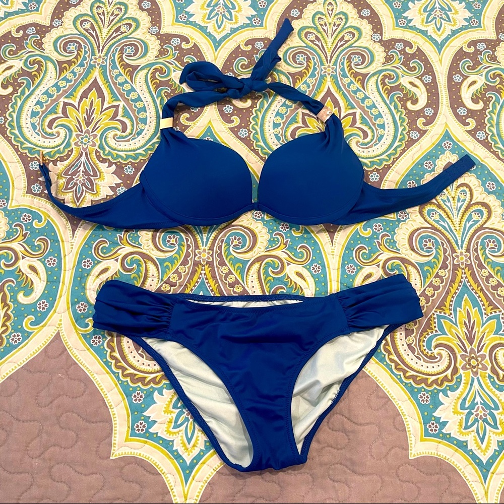 Victoria’s Secret royal blue bikini set 34a S xs